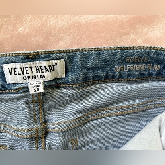 Velvet Heart Women’s Denim Jeans Sz 28 Roelle Girlfriend Slim Floral Embroidery - Picture 8 of 10